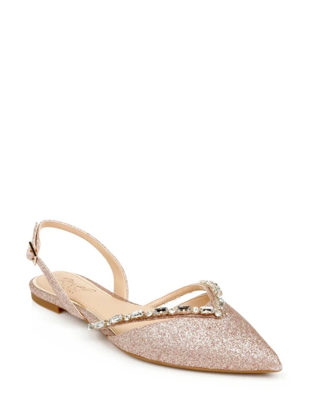 Jewel Badgley Mischka Women's Camden Rose Gold Pointed Flat Size 8 - P1